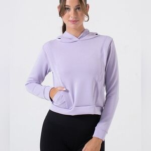 NUX Lilac Silky Soft Cropped Sleek Mia Hoodie PTP 19
